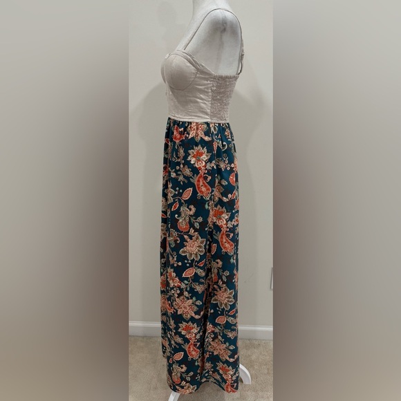 Band of the Free Floral Maxi Dress Linen Top Women's Size S NWOT - Picture 2 of 7